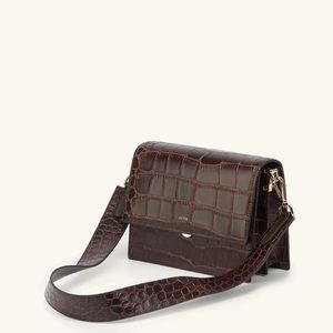 JW Pei MINI FLAP CROSSBODY - BROWN CROC